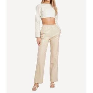 NEW NONCHALANT LABEL cardiff crop top in off white